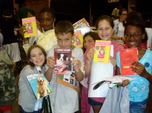 thanks to Scholastic, Camplified was able to pass along books to some very excited Golden Slipper readers!